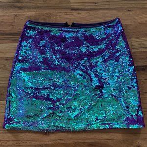 Wild Fable Women's Mermaid Sequin Mini Skirt Size M Blue/Purple
